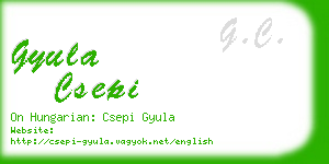 gyula csepi business card